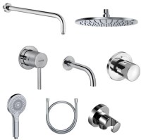 Душевой комплект Kludi Bozz 386340576 С ВНУТРЕННЕЙ ЧАСТЬЮ, 10 в 1, хром