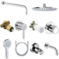 Душевой комплект Kludi Bozz 386340576 С ВНУТРЕННЕЙ ЧАСТЬЮ, 10 в 1, хром