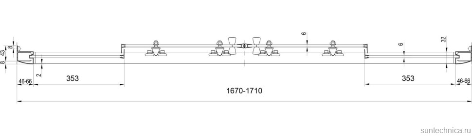 Душевая дверь в нишу Ravak Blix BLDP4-170 Transparent, профиль хром