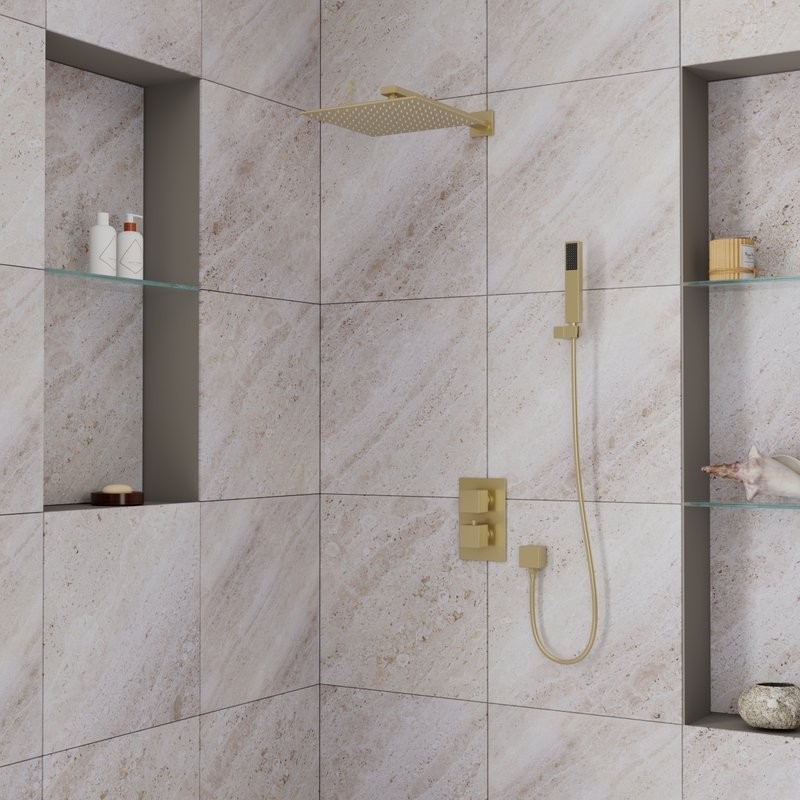 Душевой комплект D&K Bayern.Liszt DA2515707A04 С ВНУТРЕННЕЙ ЧАСТЬЮ, матовое золото