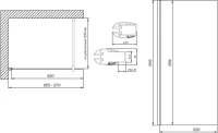Душевая перегородка Vegas Glass EAF LUX 5 870x199 профиль бронза, стекло прозрачное
