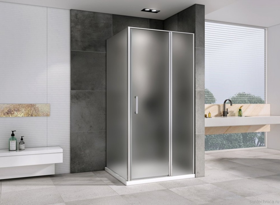 Душевой уголок Abber Sonnenstrand AG04100MS-S100M 100x100, профиль хром, стекло матовое