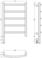 Полотенцесушитель электрический Сунержа Галант 3.1 15-6000-6040 70x45 см, подключение слева, темный титан муар, лесенка
