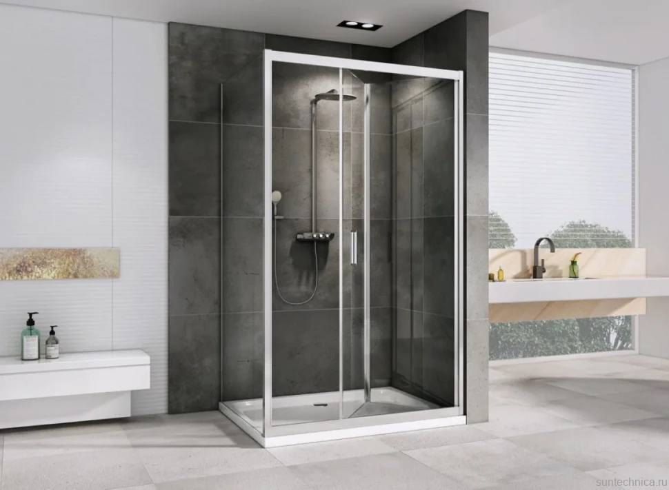 Душевой уголок Abber Sonnenstrand AG07120-S85 85x120, профиль хром, стекло прозрачное
