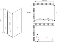 Душевой уголок Abber Sonnenstrand AG07120-S85 85x120, профиль хром, стекло прозрачное