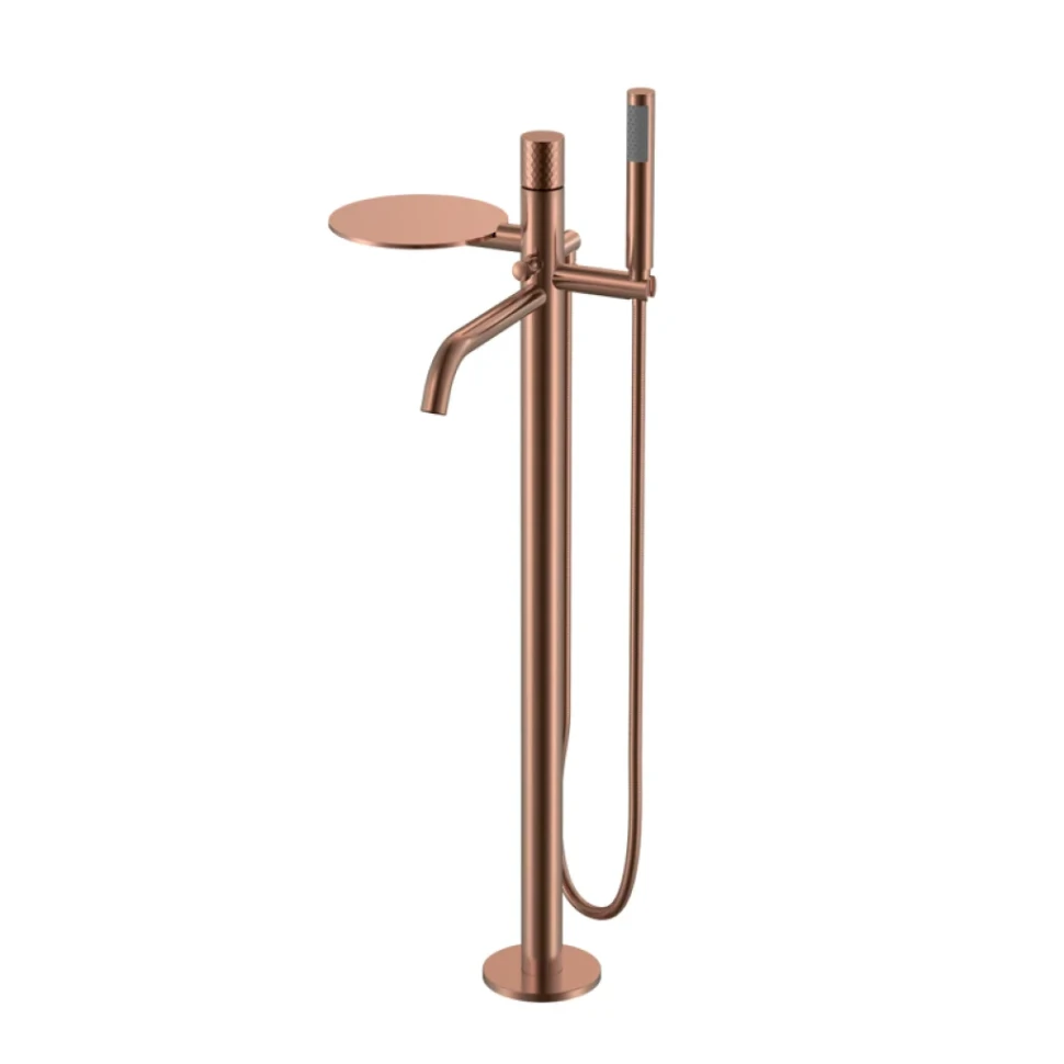 Напольный смеситель для ванны с душем Boheme Stick diamond 129-CB copper brushed