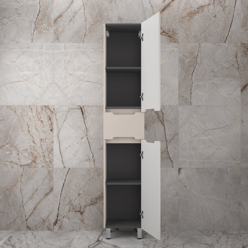 Шкаф-пенал для ванной Style Line Матис 36 Plus напольный, крем