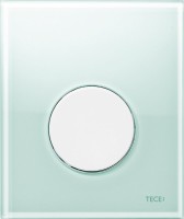 Кнопка смыва TECE Loop Urinal 9242651 зеленое стекло, кнопка белая