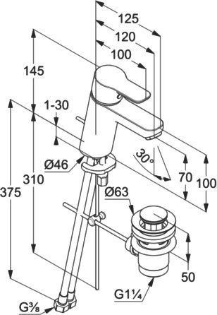 Комплект для ванной Kludi Pure&Easy 378450565