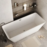Акриловая ванна Grossman Cristal GR-2022M 170x75 см, отдельностоящая, белая матовая, со сливом-переливом, с донным клапаном