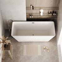 Акриловая ванна Grossman Cristal GR-2022M 170x75 см, отдельностоящая, белая матовая, со сливом-переливом, с донным клапаном