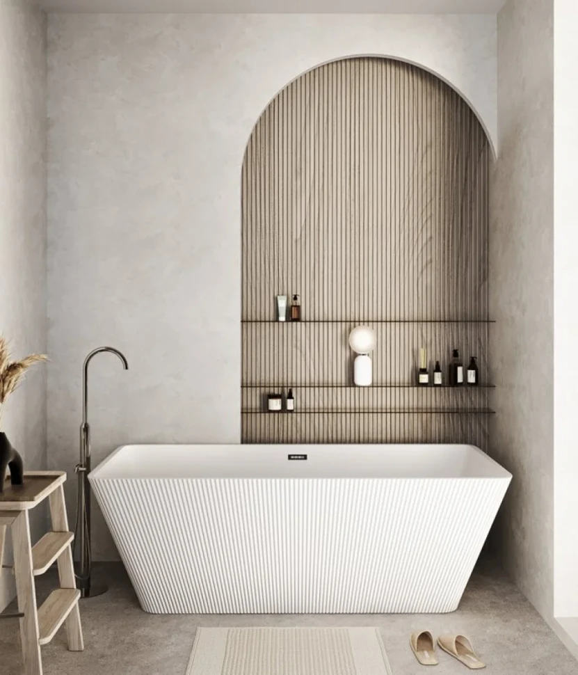 Акриловая ванна Grossman Cristal GR-2022M 170x75 см, отдельностоящая, белая матовая, со сливом-переливом, с донным клапаном