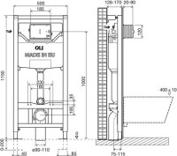 Система инсталляции для унитазов OLI Eco Oli 120 Eco Sanitarblock pneumatic
