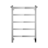 Полотенцесушитель электрический Grota Lore 530х800 NP EL 80x55 см, подключение справа, слева, скрытое подключение справа, глянцевый хром, лесенка, с полкой