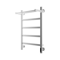 Полотенцесушитель электрический Grota Lore 530х800 NP EL 80x55 см, подключение справа, слева, скрытое подключение справа, глянцевый хром, лесенка, с полкой
