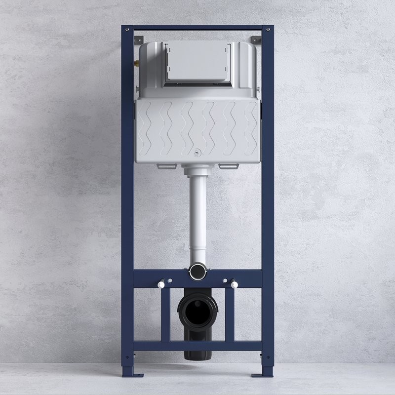 Инсталляция с кнопкой AM.PM Pro I012704.9038 цвет черный, пневматическое управление, крепление к полу и стене, с шумоизоляцией