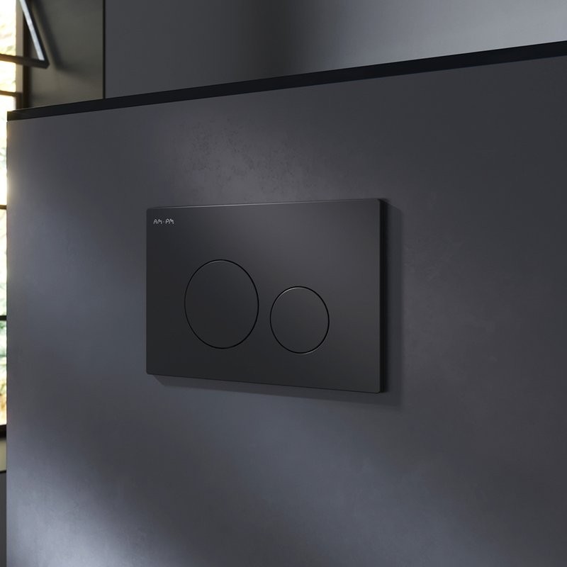 Инсталляция с кнопкой AM.PM Pro I012704.9038 цвет черный, пневматическое управление, крепление к полу и стене, с шумоизоляцией