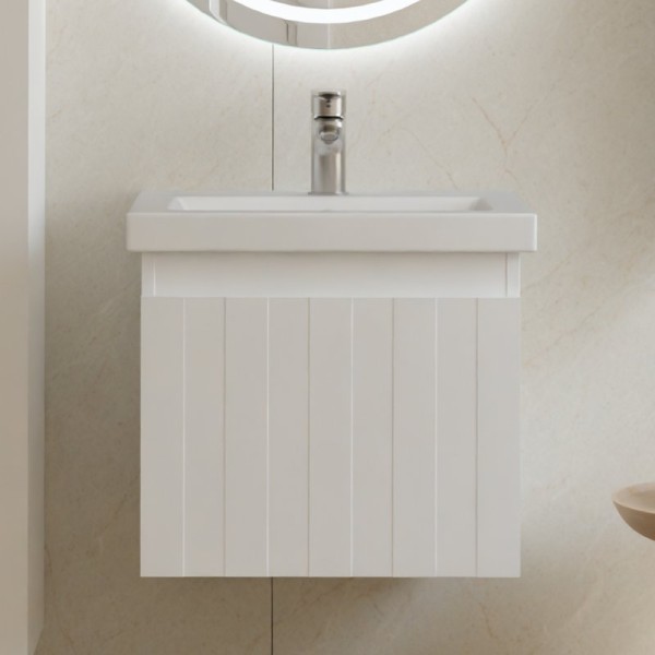 Тумба под раковину без столешницы Vigo Finlay 50 подвесная, 1 ящик, матовая белая