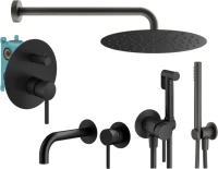 Комплект для ванной Plumberia Selection Ixo KITZXO18NO210 С ВНУТРЕННЕЙ ЧАСТЬЮ, черный матовый