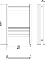 Полотенцесушитель электрический Ника Step 1 100/50, матовый черный RAL9005