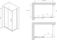 Душевой уголок Abber Schwarzer Diamant AG301005-S705 100x70, профиль хром, стекло прозрачное