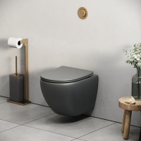 Унитаз подвесной Grossman GR-4455GMSQ с микролифтом, серый матовый