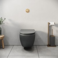 Унитаз подвесной Grossman GR-4455GMSQ с микролифтом, серый матовый