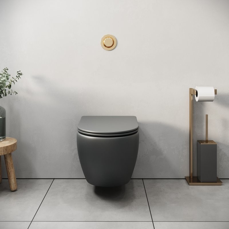 Унитаз подвесной Grossman GR-4455GMSQ с микролифтом, серый матовый