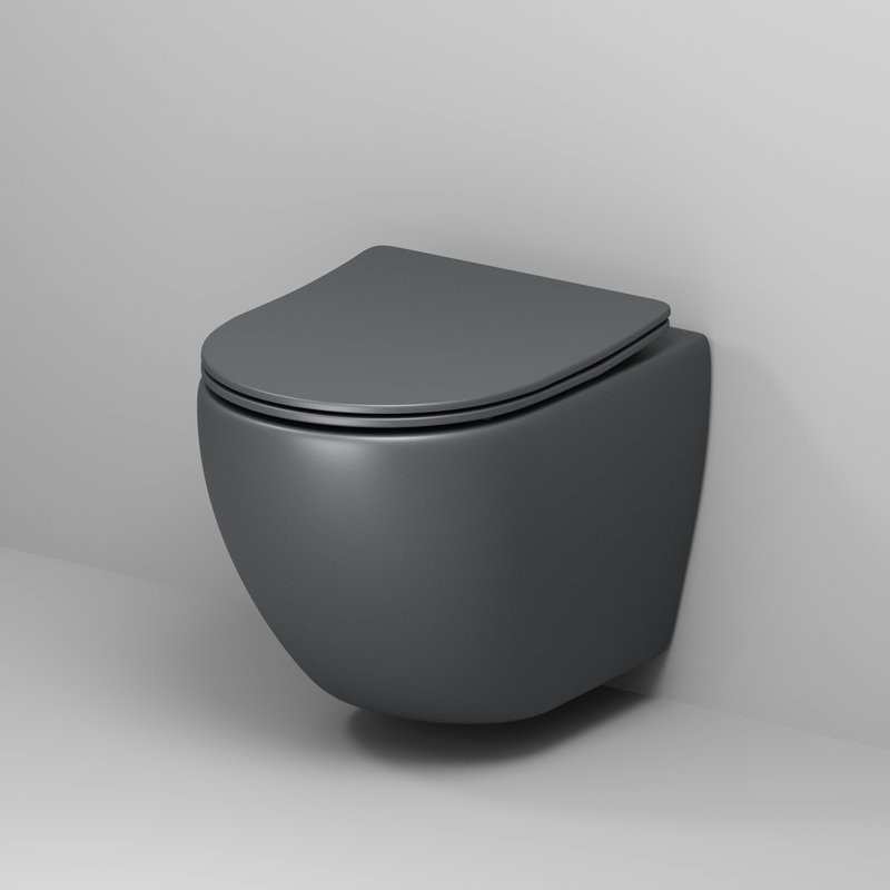 Унитаз подвесной Grossman GR-4455GMSQ с микролифтом, серый матовый