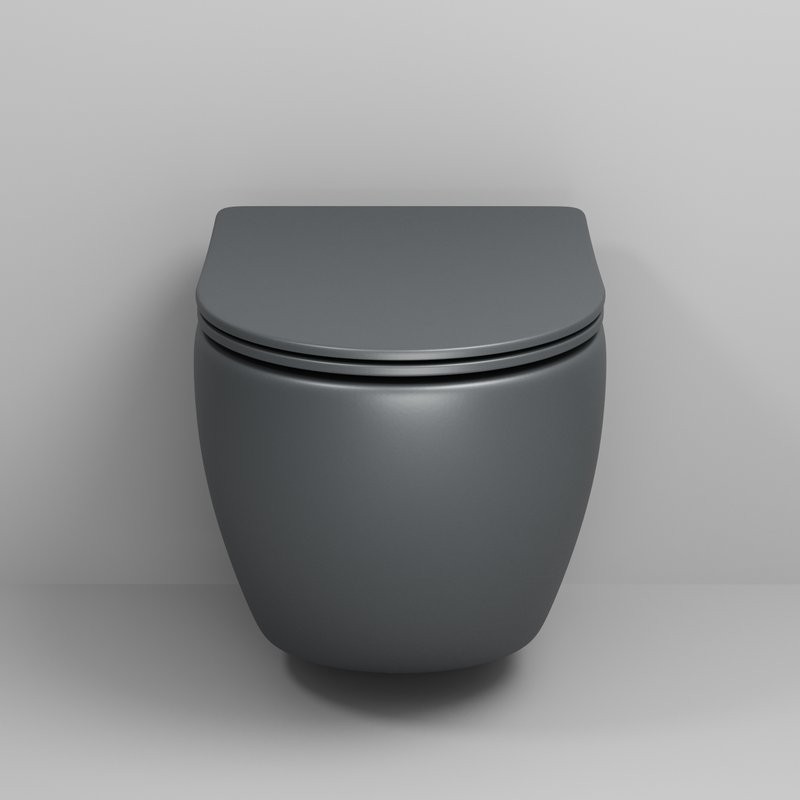 Унитаз подвесной Grossman GR-4455GMSQ с микролифтом, серый матовый