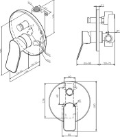 Душевой комплект AM.PM X-Joy FB85A10000 С ВНУТРЕННЕЙ ЧАСТЬЮ, для ванны с душем