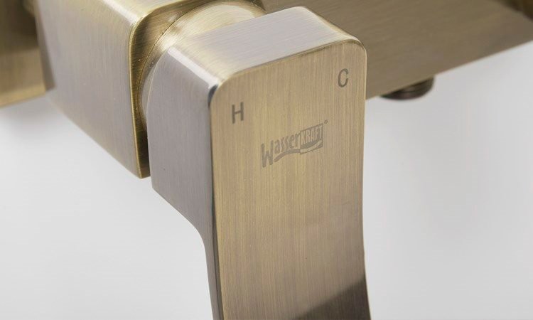 Смеситель для ванны с душем Wasserkraft Exter 1601 светлая бронза