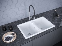 Мойка кухонная Paulmark Tandem 80/2PM238150-WH белая