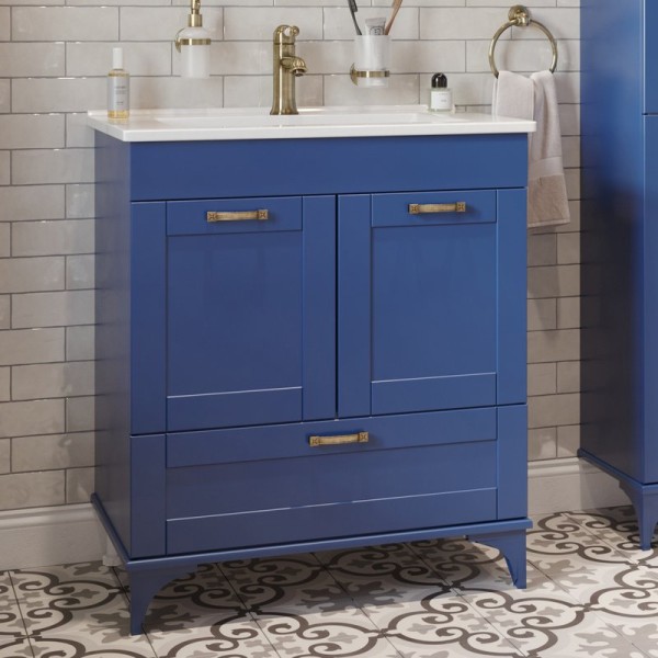 Тумба с раковиной Sanflor Ванесса 75, напольная, индиго