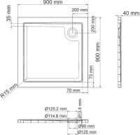 Поддон для душа Wasserkraft Salm 27T 90