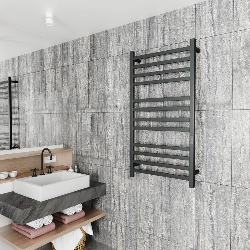Полотенцесушитель электрический Bauedge Hotel R 60х120, матовый черный RAL9005
