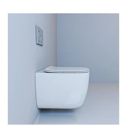 Подвесной унитаз Esbano Garant ESUPGARAW безободковый белый глянец в комплекте с сиденьем с микролифтом