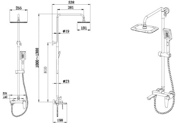 Душевая стойка Bravat Arden F6351385CP-A1-RUS хром
