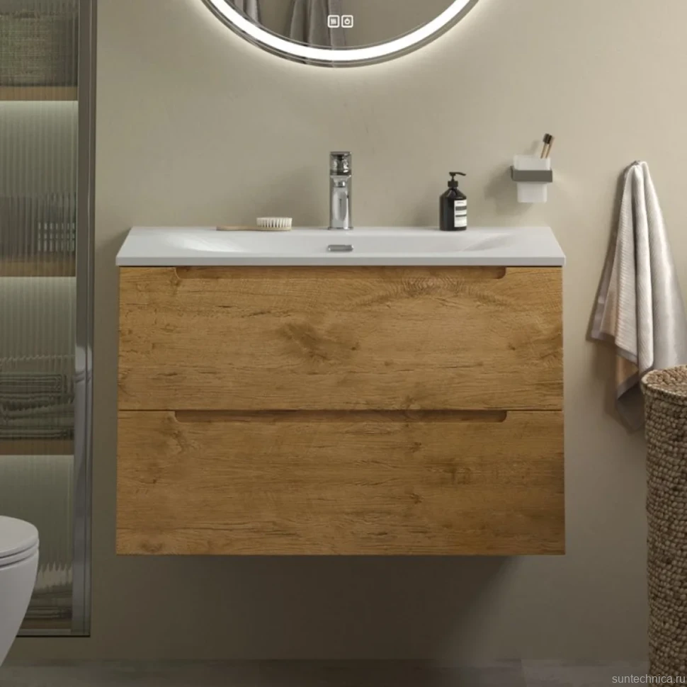 Мебель для ванной комнаты BelBagno Etna 90 rovere nature, раковина BB-8099-90