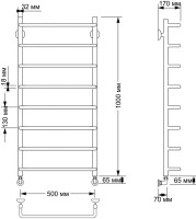 Полотенцесушитель водяной Secado Мерида 1 105x55 см, бронза, лесенка, латунь