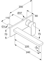 Смеситель для раковины Kludi Renon 42245N175 С ВНУТРЕННЕЙ ЧАСТЬЮ, брашированная бронза PVD