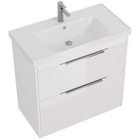 Тумба с раковиной Dreja Prime 90 подвесная, белый глянец