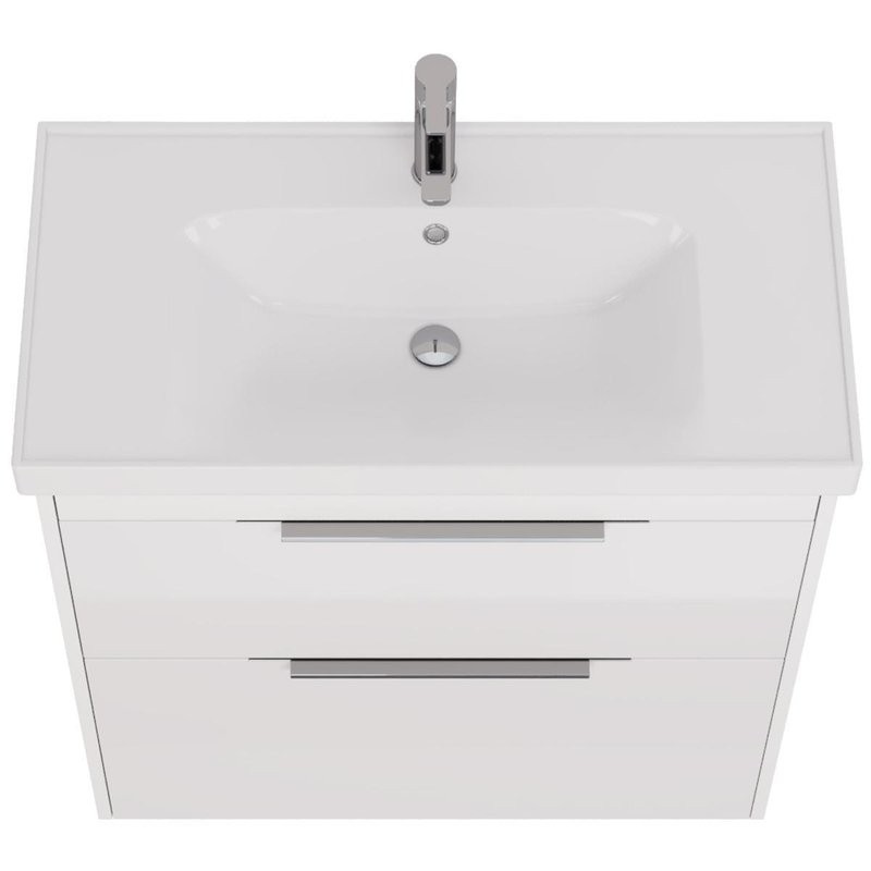 Тумба с раковиной Dreja Prime 90 подвесная, белый глянец