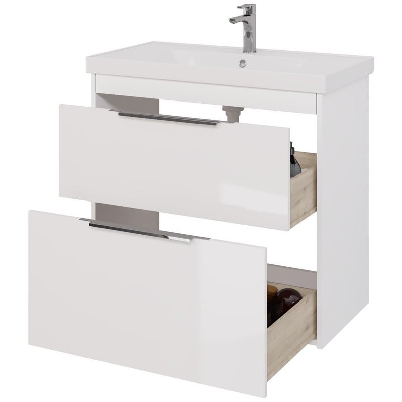 Тумба с раковиной Dreja Prime 90 подвесная, белый глянец