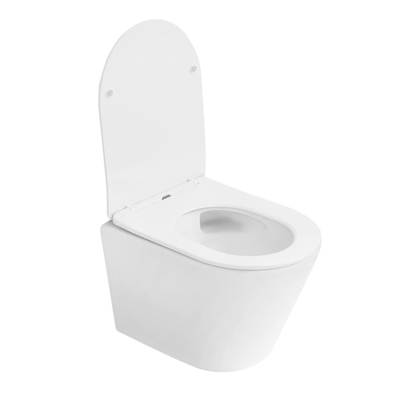 Унитаз подвесной Abber Bequem AC1102TMW безободковый, с микролифтом, матовый белый