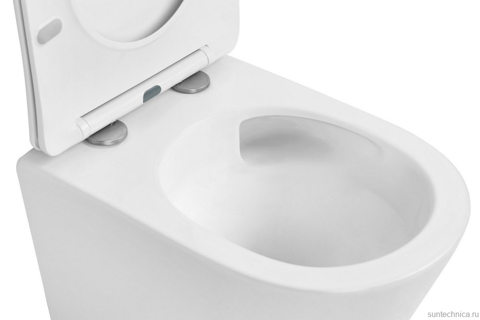 Унитаз подвесной Abber Bequem AC1102TMW безободковый, с микролифтом, матовый белый