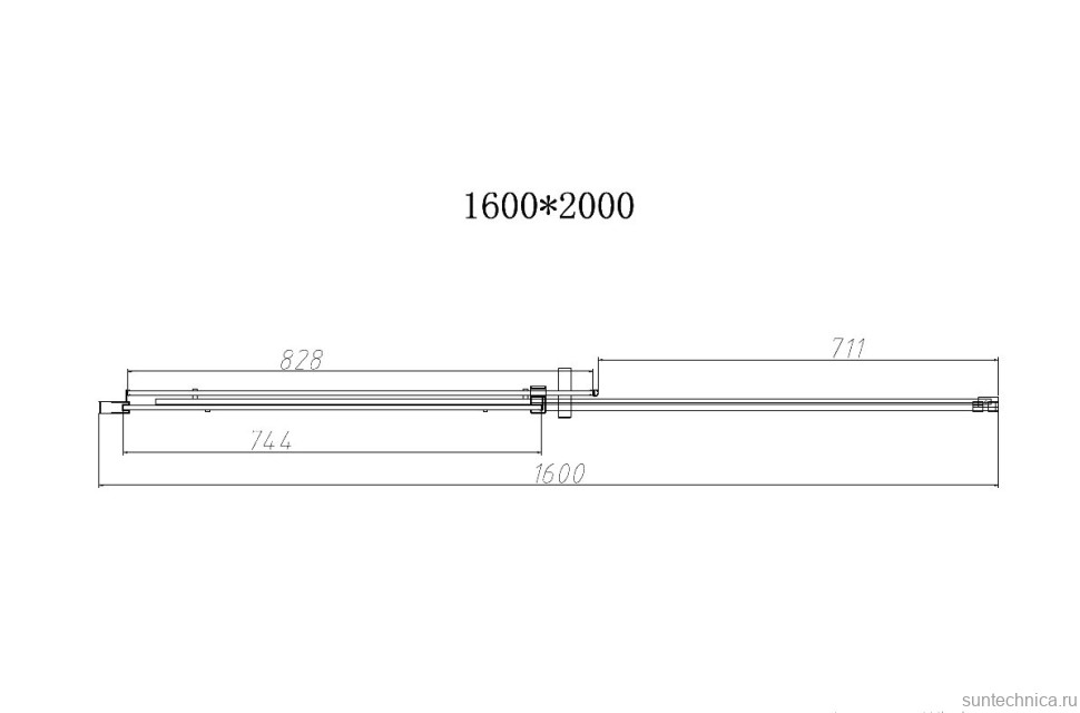 Душевая дверь в нишу Vincea Dice VDS-4D160CLGM 160 см, профиль вороненая сталь, стекло прозрачное