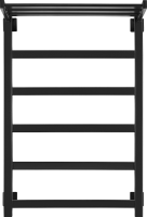 Полотенцесушитель водяной Secado Корсико 1 СП 85x55 см, матовый черный, лесенка, с полкой