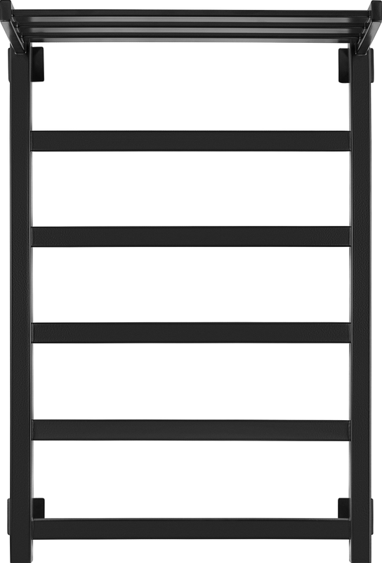 Полотенцесушитель водяной Secado Корсико 1 СП 85x55 см, матовый черный, лесенка, с полкой