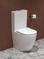 Унитаз-компакт напольный Ravak Optima RimOff Combi безободковый, сиденье с микролифтом, белый